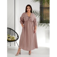 Муслінова сукня мiдi кавового кольору 32232