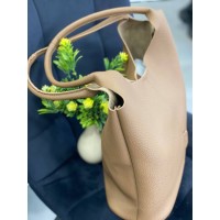 Жіноча сумка+гаманець із еко-шкіри кавового кольору 32234