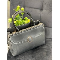 Жіноча класична сумка з еко-шкіри чорного кольору 32235