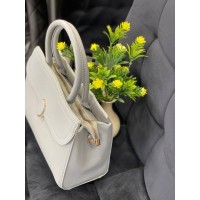 Женская  классическая сумка из эко-кожи белого цвета 32236