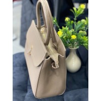 Жіноча класична сумка з еко-шкіри бежевого кольору 32238