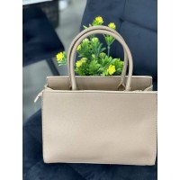 Жіноча класична сумка з еко-шкіри бежевого кольору 32238