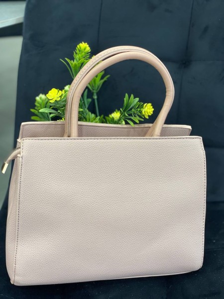 Жіноча класична сумка з еко-шкіри пудрового кольору 32239