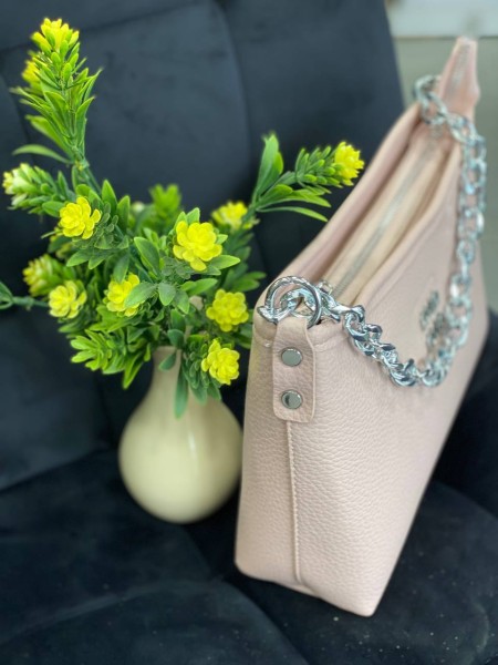 Жіноча сумка через плече із еко-шкіри молочного кольору 32242