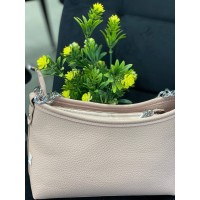 Женская сумка через плече из эко-кожи молочного цвета 32242