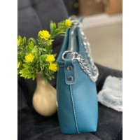 Женская сумка через плече из эко-кожи бирюзового цвета 32243