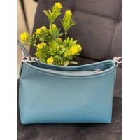 Женская сумка через плече из эко-кожи бирюзового цвета 32243