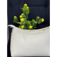 Женская сумка через плече из эко-кожи белого цвета 32244