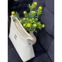 Женская сумка через плече из эко-кожи белого цвета 32244