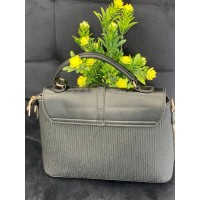 Жіноча комбiнована сумка з еко-шкіри чорного кольору 32255