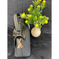 Жіноча комбiнована сумка з еко-шкіри чорного кольору 32255