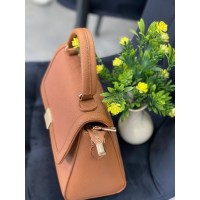 Жіноча класична сумка з еко-шкіри коричневого кольору 32257