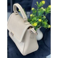 Жіноча класична сумка з еко-шкіри молочного кольору 32261