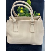 Жіноча базова сумка для роботи з еко-шкіри молочного кольору 32266