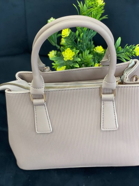 Жіноча базова сумка для роботи з еко-шкіри пудрового кольору 32270