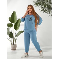 Жіночий прогулянковий костюм блакитного кольору 32324