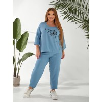 Жіночий прогулянковий костюм блакитного кольору 32324