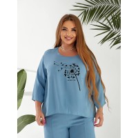 Жіночий прогулянковий костюм блакитного кольору 32324