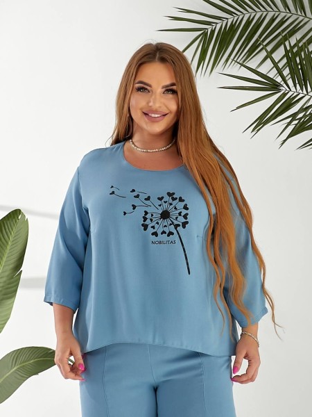 Жіночий прогулянковий костюм блакитного кольору 32324