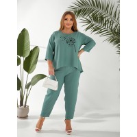 Женский прогулочный костюм фисташкового цвета 32325