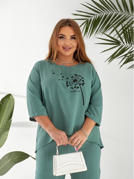 Жіночий прогулянковий костюм фiсташкового кольору 32325