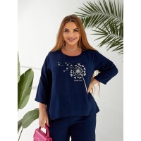 Женский прогулочный костюм синего цвета 32326