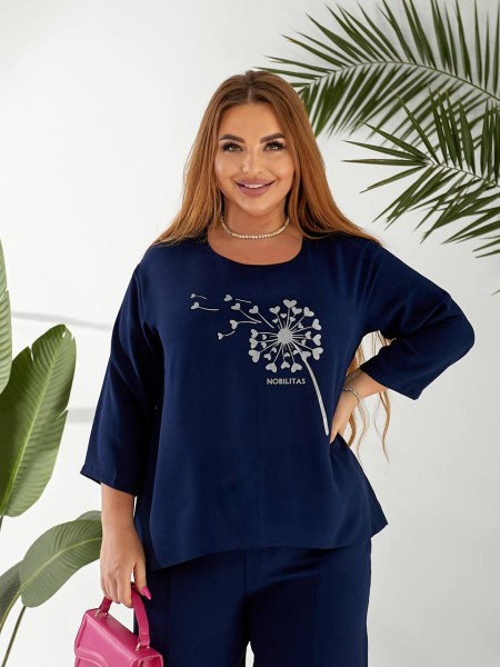 Жіночий прогулянковий костюм синього кольору 32326