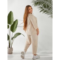 Женский прогулочный костюм бежевого цвета 32327