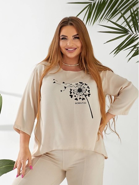 Жіночий прогулянковий костюм бежевого кольору 32327