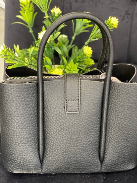 Жіноча сумка шопер із еко-шкіри чорного кольору 32365