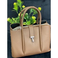 Жіноча сумка шопер із еко-шкіри коричневого кольору 32366