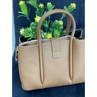 Жіноча сумка шопер із еко-шкіри кавового кольору 32368