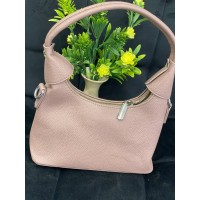 Жіноча сумка-багет з пористої еко-шкіри пудрового кольору 32370