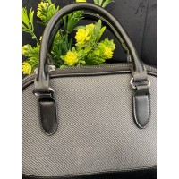 Жіноча маленька комбінована сумка з еко-шкіри чорного кольору 32375