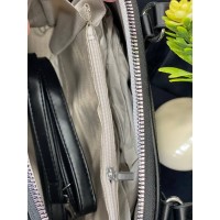 Жіноча маленька комбінована сумка з еко-шкіри чорного кольору 32375