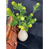 Жіноча брутальна сумка с карманами з еко-шкіри коричневого кольору 32380