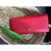 Жіночий гаманець з гладкою еко-шкіри червоного кольору 32383