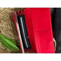 Жіночий гаманець з гладкою еко-шкіри червоного кольору 32383