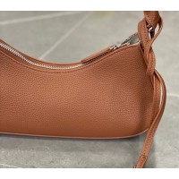 Женская сумка-багет из пористой эко-кожи коричневого цвета 32385