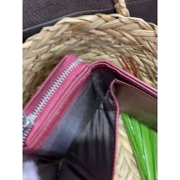 Жіночий компактний гаманець із пористої еко-шкіри бордового кольору 32418