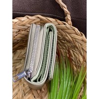 Жіночий маленький гаманець із пористої еко-шкіри графiтового кольору 32419