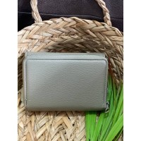 Жіночий маленький гаманець із пористої еко-шкіри графiтового кольору 32419