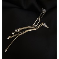 Сережки прямокутні застібка - пусет золотого кольору 32425