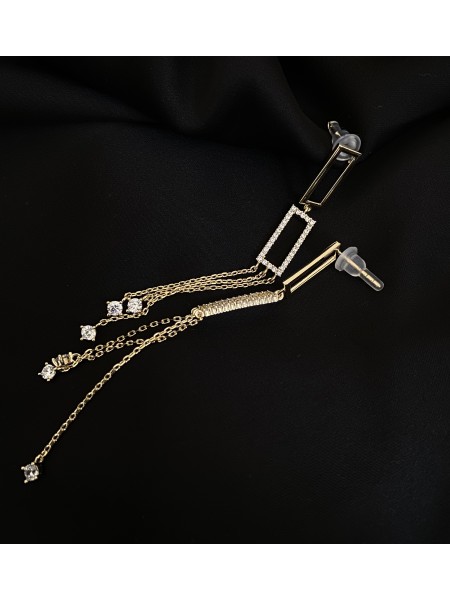 Сережки прямокутні застібка - пусет золотого кольору 32425