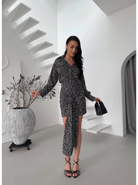 Женский костюм (рубашка+юбка) черного цвета 32435