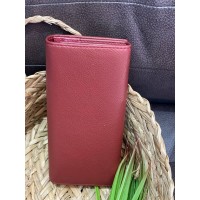 Жіночий гаманець з гладкою еко-шкіри бордового кольору 32476