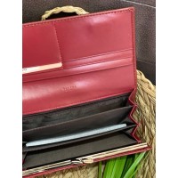 Жіночий гаманець з гладкою еко-шкіри бордового кольору 32476