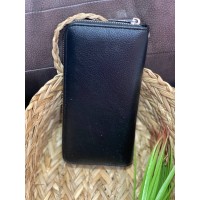 Жіночий гаманець з еко-шкіри чорного кольору 32477