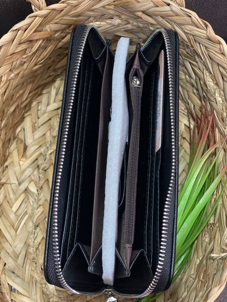 Жіночий гаманець з еко-шкіри чорного кольору 32477