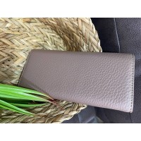 Жіночий гаманець з гладкою еко-шкіри кавового кольору 32482